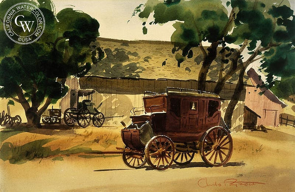 Stagecoach, California art by Charles Payzant. HD giclee art prints for sale at CaliforniaWatercolor.com - original California paintings, & premium giclee prints for sale