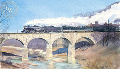 Across Wheeling Creek, California art by Chris Oldham. HD giclee art prints for sale at CaliforniaWatercolor.com - original California paintings, & premium giclee prints for sale