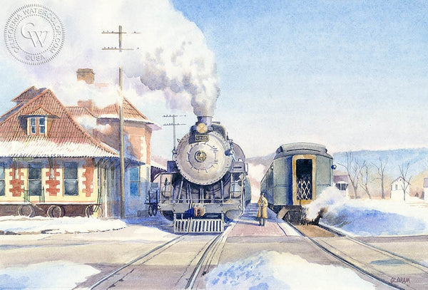 Meet at Ridgeway, California art by Chris Oldham. HD giclee art prints for sale at CaliforniaWatercolor.com - original California paintings, & premium giclee prints for sale