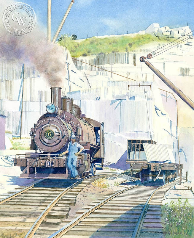 Rock of Ages, watercolor painting by Chris Oldham  (American art). Fine art giclée print reproduction by California Watercolor for wall decor.