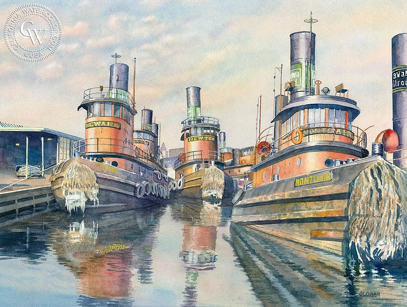 Saturday, watercolor painting by Chris Oldham  (American art). Fine art giclée print reproduction by California Watercolor for wall decor.