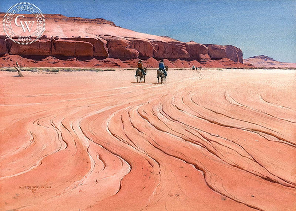 Dry Wash, California art by D. Alanson Spencer. HD giclee art prints for sale at CaliforniaWatercolor.com - original California paintings, & premium giclee prints for sale