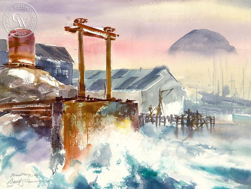 Monterey, watercolor painting by David Solomon  (American art). Fine art giclée print reproduction by California Watercolor for wall decor.