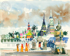 Bangkok, A.M., c. 1970's, California art by Dong Kingman. HD giclee art prints for sale at CaliforniaWatercolor.com - original California paintings, & premium giclee prints for sale