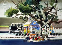 Horn Blowers, 1971, California art by Dong Kingman. HD giclee art prints for sale at CaliforniaWatercolor.com - original California paintings, & premium giclee prints for sale