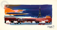 Paris, 1963, from the movie Circus World starring John Wayne, California art by Dong Kingman. HD giclee art prints for sale at CaliforniaWatercolor.com - original California paintings, & premium giclee prints for sale