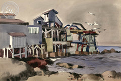 Cannery Row, Monterey, 1940, California art by Dong Kingman. HD giclee art prints for sale at CaliforniaWatercolor.com - original California paintings, & premium giclee prints for sale