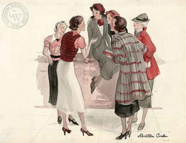 Rapt Attention, 1936, California art by Dorothea Cooke (Gramatky). HD giclee art prints for sale at CaliforniaWatercolor.com - original California paintings, & premium giclee prints for sale