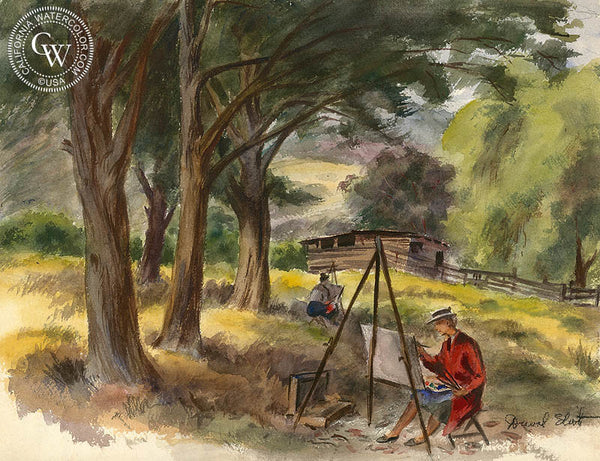 Lady Painters, 1943, art by Duval Eliot, California artist, Californiawatercolor.com