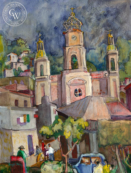 Dwight Strong - Puerto Vallarta, Zocalo, Mexico, California artist. Original watercolor art for sale, giclee art print for sale - californiawatercolor.com