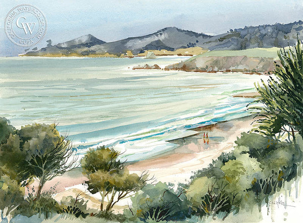 Morning Stroll, California art by Ed Kelly. HD giclee art prints for sale at CaliforniaWatercolor.com - original California paintings, & premium giclee prints for sale