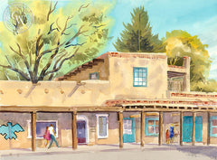 Santa Fe, California art by Ed Kelly. HD giclee art prints for sale at CaliforniaWatercolor.com - original California paintings, & premium giclee prints for sale