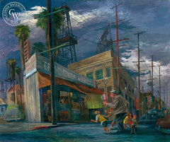 Grand Central Market, 1946, California art by Edward Reep. HD giclee art prints for sale at CaliforniaWatercolor.com - original California paintings, & premium giclee prints for sale