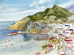 Catalina Island, California art by Ed Kelly. HD giclee art prints for sale at CaliforniaWatercolor.com - original California paintings, & premium giclee prints for sale