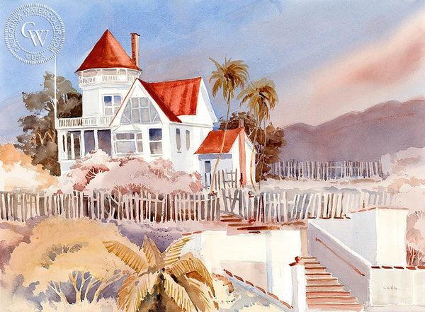 Holly Hill House, Catalina Island, California art by Ed Kelly. HD giclee art prints for sale at CaliforniaWatercolor.com - original California paintings, & premium giclee prints for sale