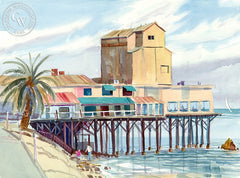 Monterey Pier, California art by Ed Kelly. HD giclee art prints for sale at CaliforniaWatercolor.com - original California paintings, & premium giclee prints for sale