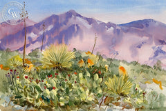 San Gabriel Canyon, CA, California art by Ed Kelly. HD giclee art prints for sale at CaliforniaWatercolor.com - original California paintings, & premium giclee prints for sale