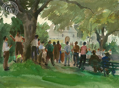 The Happening, a California watercolor painting by Emil Kosa Jr.. HD giclee art prints for sale at CaliforniaWatercolor.com - original California paintings, & premium giclee prints for sale