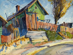 House on Bunker Hill, California art by Emil Kosa Jr.. HD giclee art prints for sale at CaliforniaWatercolor.com - original California paintings, & premium giclee prints for sale