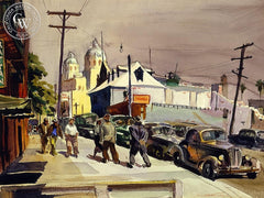 Old Lugo House, 1951, California art by Emil Kosa Jr.. HD giclee art prints for sale at CaliforniaWatercolor.com - original California paintings, & premium giclee prints for sale