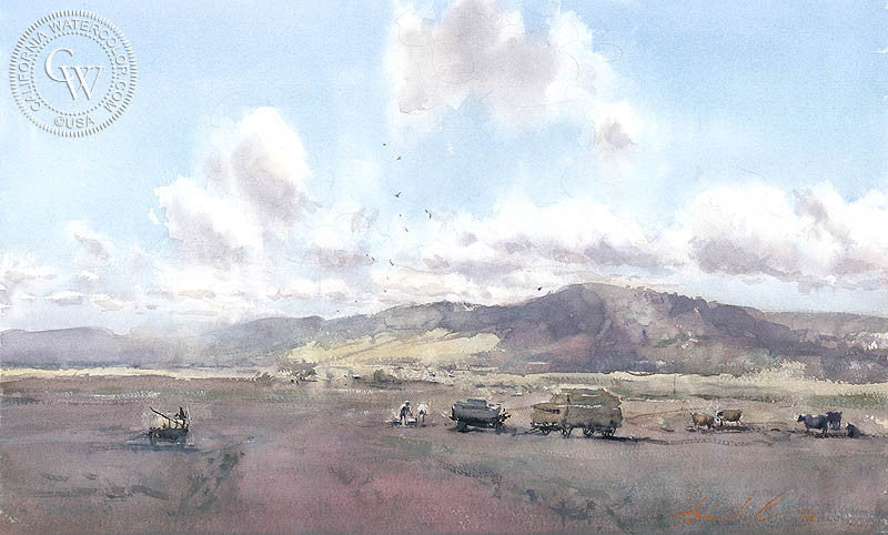 As it Once Was, watercolor painting by Frank Eber (American art). Original watercolor painting by California Watercolor for wall decor.