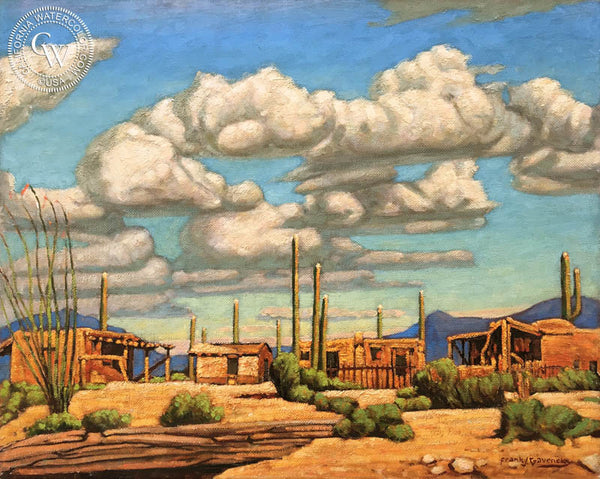 Frank J. Gavencky - Desert Village, Santa Fe, an original California oil painting for sale, original California art for sale - CaliforniaWatercolor.com