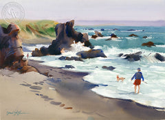 Cinde Lou and Astro, Sonoma, California art by Frank LaLumia. HD giclee art prints for sale at CaliforniaWatercolor.com - original California paintings, & premium giclee prints for sale