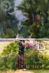 Little House in the Redwoods, California art by Frank LaLumia. HD giclee art prints for sale at CaliforniaWatercolor.com - original California paintings, & premium giclee prints for sale