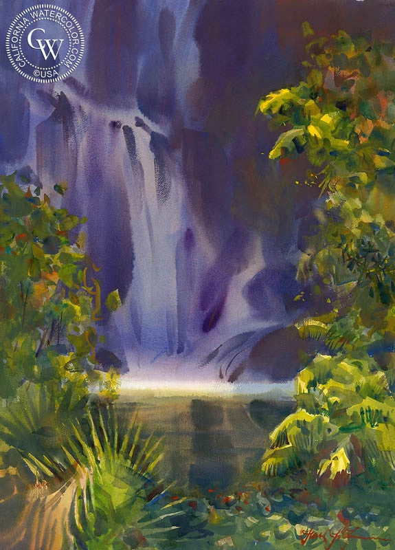 Maui, watercolor painting by Frank LaLumia  (American art). Fine art giclée print reproduction by California Watercolor for wall decor.