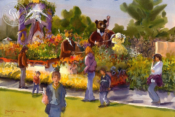Rose Bowl Parade, California art by Frank LaLumia. HD giclee art prints for sale at CaliforniaWatercolor.com - original California paintings, & premium giclee prints for sale