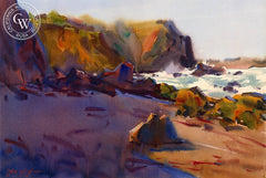 Sunrise on the Sonoma Coast, California art by Frank LaLumia. HD giclee art prints for sale at CaliforniaWatercolor.com - original California paintings, & premium giclee prints for sale
