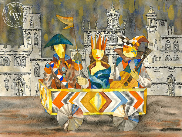 Three Jesters, California art by Franz Bergmann. HD giclee art prints for sale at CaliforniaWatercolor.com - original California paintings, & premium giclee prints for sale
