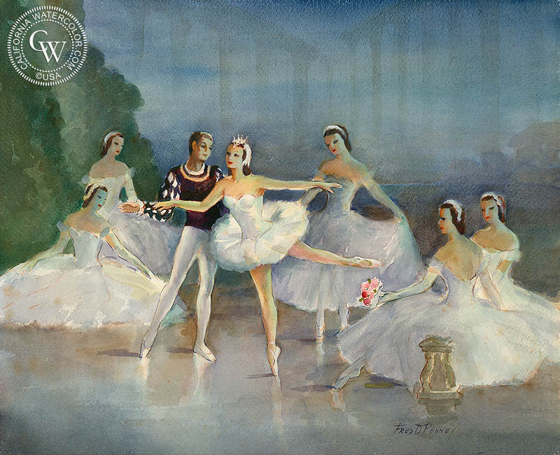 Prince and Princess, watercolor painting by Frederick Penney  (American art). Fine art giclée print reproduction by California Watercolor for wall decor.