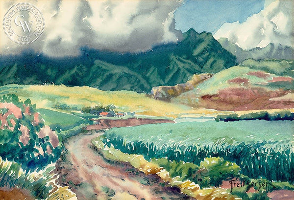 Hawaiian Road, California art by Fred Sersen. HD giclee art prints for sale at CaliforniaWatercolor.com - original California paintings, & premium giclee prints for sale