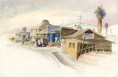 Pumping Gas, California art by Frederic Johnston. HD giclee art prints for sale at CaliforniaWatercolor.com - original California paintings, & premium giclee prints for sale