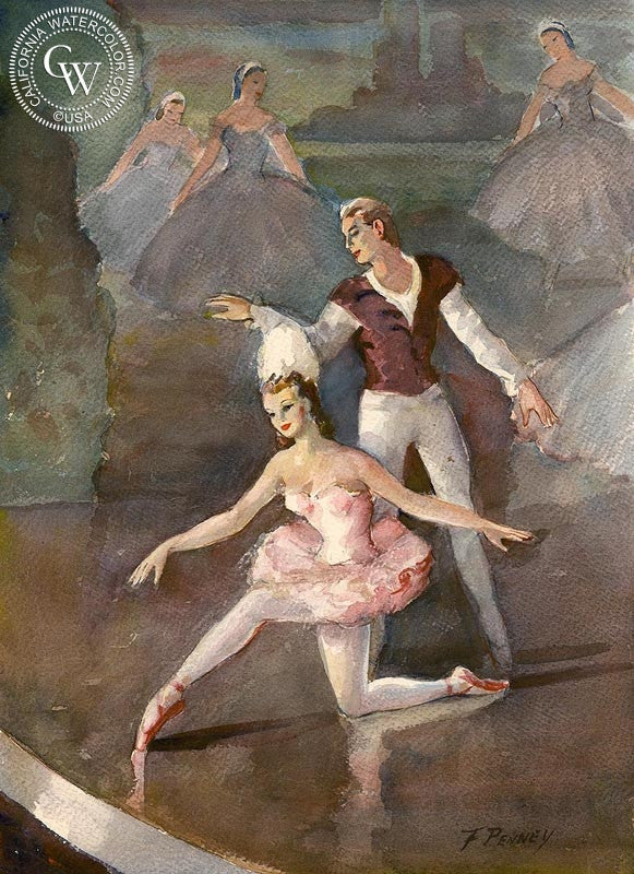 From Sleeping Beauty, watercolor painting by Frederick Penney  (American art). Fine art giclée print reproduction by California Watercolor for wall decor.
