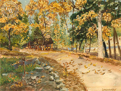Autumn Leaves, California art by Frederick Schwankovsky. HD giclee art prints for sale at CaliforniaWatercolor.com - original California paintings, & premium giclee prints for sale