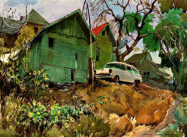 George Gibson - Gibson's Green House, c. 1960's, California art, original California watercolor art for sale - CaliforniaWatercolor.com