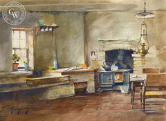 George Gibson - Herefordshire Kitchen, California art, original California watercolor art for sale - CaliforniaWatercolor.com