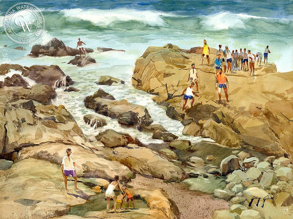 George Gibson - Moonstone Rocks, Cambria - California art - Californiawatercolor.com