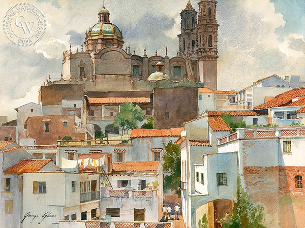 George Gibson - Santa Prisca en la Tarde - California art - fine art print for sale, giclee watercolor print - Californiawatercolor.com