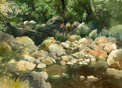 George Gibson - Shady Pause - California art - fine art print for sale, giclee watercolor print - Californiawatercolor.com