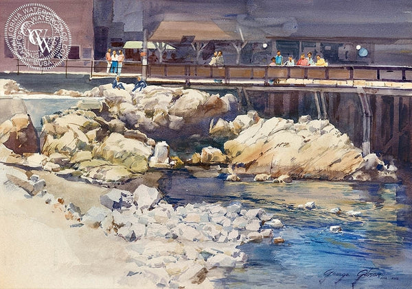 George Gibson - Watchers Rocks (Monterey), California art, original California watercolor art for sale - CaliforniaWatercolor.com