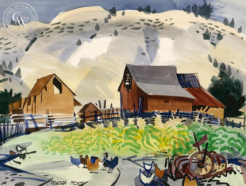 Mount Carmel, art by George Post – California Watercolor