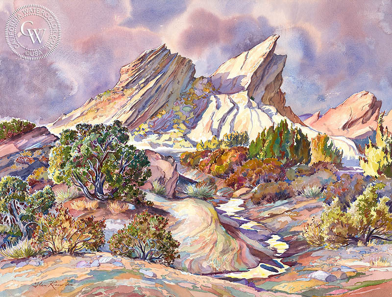 After a Rain, watercolor painting by Glen Knowles  (American art). Fine art giclée print reproduction by California Watercolor for wall decor.