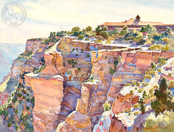 El Tovar, Grand Canyon National Park, California art by Glen Knowles. HD giclee art prints for sale at CaliforniaWatercolor.com - original California paintings, & premium giclee prints for sale