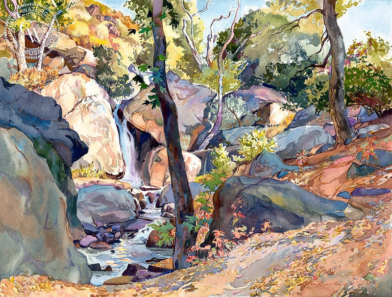 Faded Carpet of Fall, watercolor painting by Glen Knowles  (American art). Fine art giclée print reproduction by California Watercolor for wall decor.