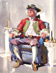 Member of the First Tea Party, California art by Glen Knowles. HD giclee art prints for sale at CaliforniaWatercolor.com - original California paintings, & premium giclee prints for sale