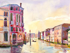 Near the Grand Canal, Venice, California art by Glen Knowles. HD giclee art prints for sale at CaliforniaWatercolor.com - original California paintings, & premium giclee prints for sale