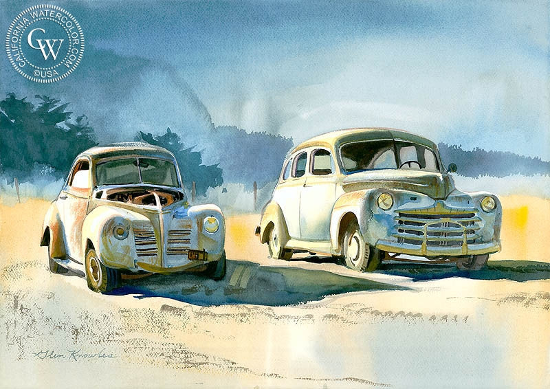 Old Friends, watercolor painting by Glen Knowles  (American art). Fine art giclée print reproduction by California Watercolor for wall decor.